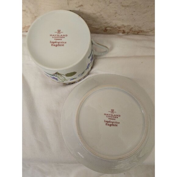 Haviland Limoges Imperatrice Eugenie France Coffee Tea Cups & Saucers - Picture 4 of 7